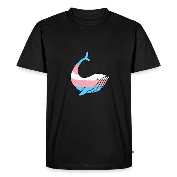 Fierté Whale Trans - T-shirt Premium bio Homme - noir - Devant - Nico (187cm)