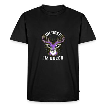 Oh Deer à Queer Nonbinary Pride - T-shirt Premium bio Homme - noir - Devant - Nico (187cm)
