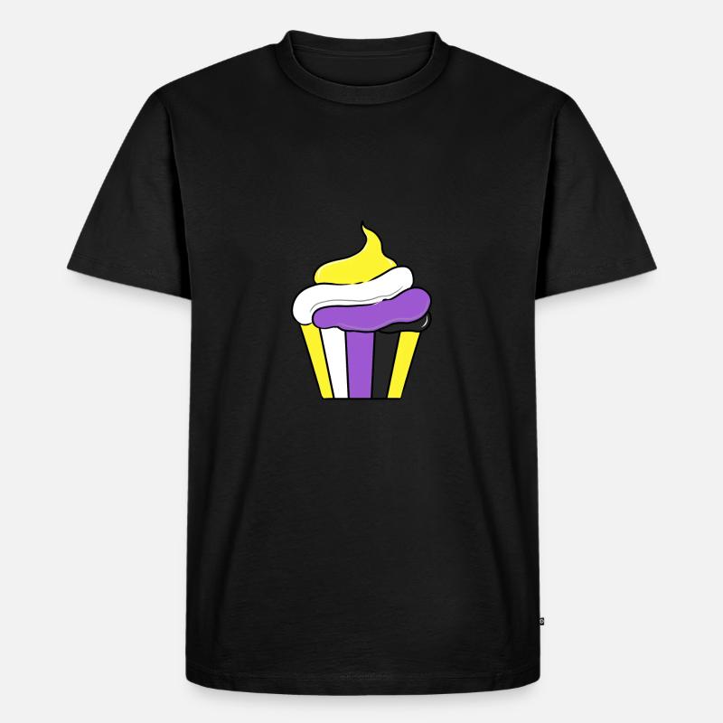 Nonbinary Cupcake Nonbinary Pride - Men's Premium Organic T-Shirt - black