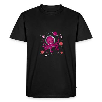 Pieuvre lesbienne dans l’espace Lesbian Pride - T-shirt Premium bio Homme - noir - Devant - Nico (187cm)