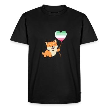 Shiba Inu Abrosexual Pride Balloon - Men's Premium Organic T-Shirt - black - Front - Nico (187cm)