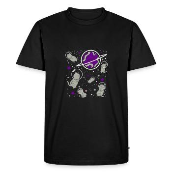 Graysexual Cat in Space Graysexual Pride - Men's Premium Organic T-Shirt - black - Front - Nico (187cm)