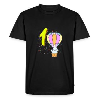 1 Year Old Balloon Seal Birthday - Men's Premium Organic T-Shirt - black - Front - Nico (187cm)