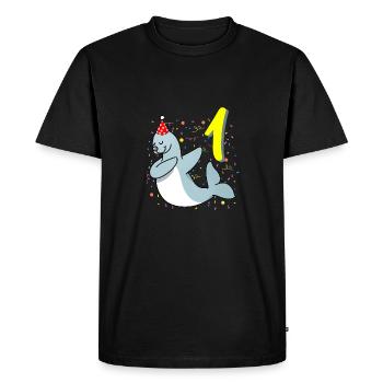 1 year old seal birthday - Men's Premium Organic T-Shirt - black - Front - Nico (187cm)
