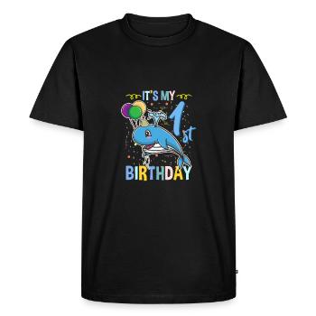 Its My 1st Birthday Blue Whale Sea Creature - Men's Premium Organic T-Shirt - black - Front - Nico (187cm)