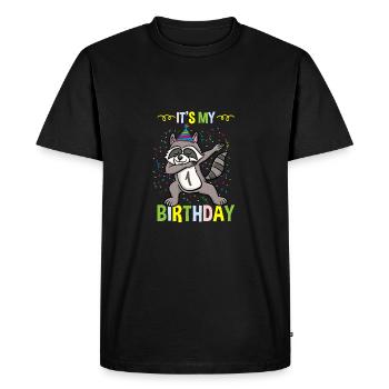 Its My 1st Birthday Raccoon - Men's Premium Organic T-Shirt - black - Front - Nico (187cm)