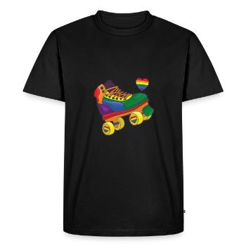 Rainbow Roller Skates LGBT Gay Pride Month - Men's Premium Organic T-Shirt - black - Front - Nico (187cm)