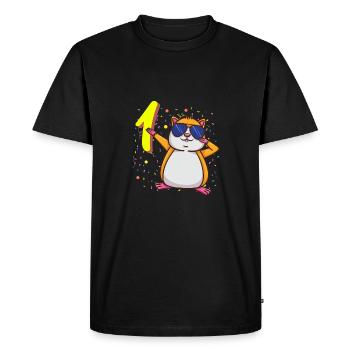 1 Year Old Dabbing Hamster Birthday - Men's Premium Organic T-Shirt - black - Front - Nico (187cm)