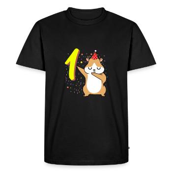 1 year old hamster birthday - Men's Premium Organic T-Shirt - black - Front - Nico (187cm)