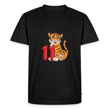 11 birthday Zoo Tiger 11 years old - Men's Premium Organic T-Shirt - black - Front - Nico (187cm)