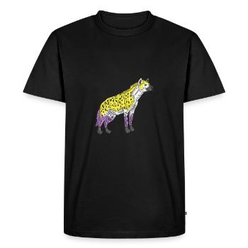 Hyena Non-binary pride Nonbinary Pride - Men's Premium Organic T-Shirt - black - Front - Nico (187cm)