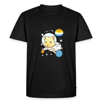Guinea pigs in space Aroace Pride - Men's Premium Organic T-Shirt - black - Front - Nico (187cm)