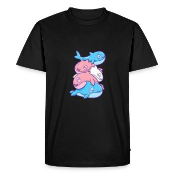 Trans Pride Orca Transgender - Men's Premium Organic T-Shirt - black - Front - Nico (187cm)