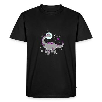 Ace Pride Dinosaur Asexual Space - Men's Premium Organic T-Shirt - black - Front - Nico (187cm)
