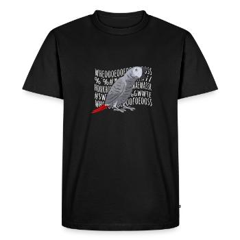 Graupapagei Perroquet gris d’Afrique Papagei - T-shirt Premium bio Homme - noir - Devant - Nico (187cm)