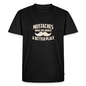 Moustache Dude Mustaches Make The World A Better - T-shirt Premium bio Homme - noir - Devant - Nico (187cm)