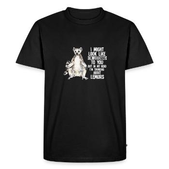 Lemur Catta Ring-tailed lemur - Men's Premium Organic T-Shirt - black - Front - Nico (187cm)