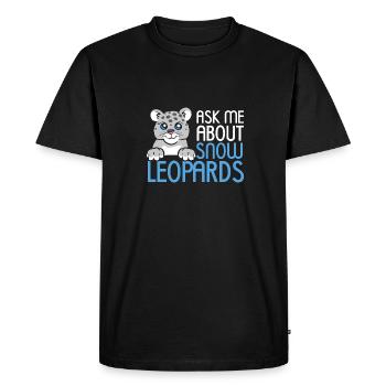 Snow leopard - Men's Premium Organic T-Shirt - black - Front - Nico (187cm)