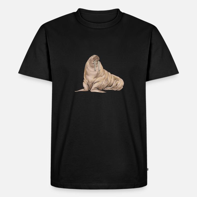 Walross - Männer Premium Bio T-Shirt - Schwarz