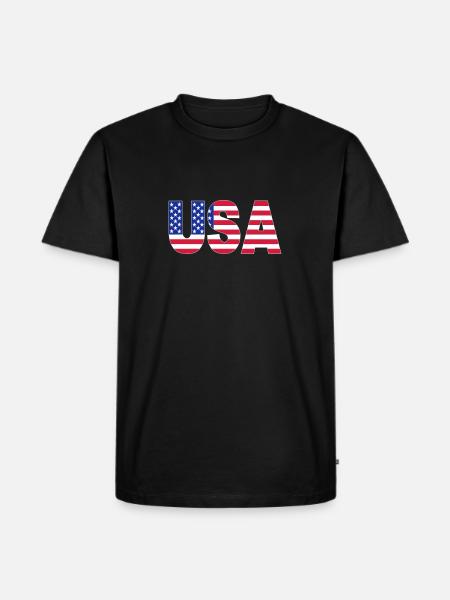 USA - Männer Premium Bio T-Shirt - Schwarz
