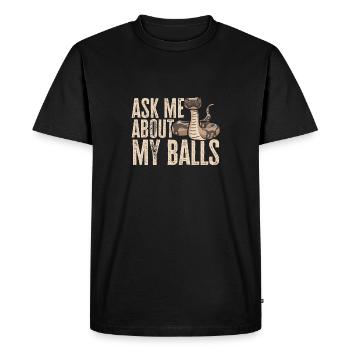 Ball Python Snake King Python - Men's Premium Organic T-Shirt - black - Front - Nico (187cm)