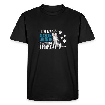 Alaskan Malamute Dog - Men's Premium Organic T-Shirt - black - Front - Nico (187cm)
