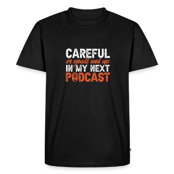 Podcasteur Podcast - T-shirt Premium bio Homme - noir - Devant - Nico (187cm)