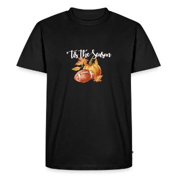 Joyeux Thanksgiving Pumpkin Spice Football Tis Le - T-shirt Premium bio Homme - noir - Devant - Nico (187cm)