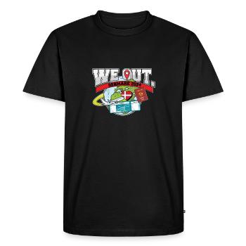 Nous voyageons au Danemark Voyage Matching Famille - T-shirt Premium bio Homme - noir - Devant - Nico (187cm)