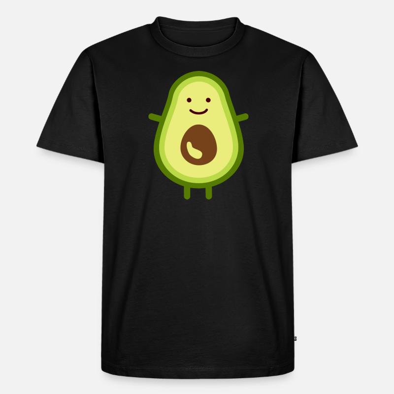 Avocado - Männer Premium Bio T-Shirt - Schwarz