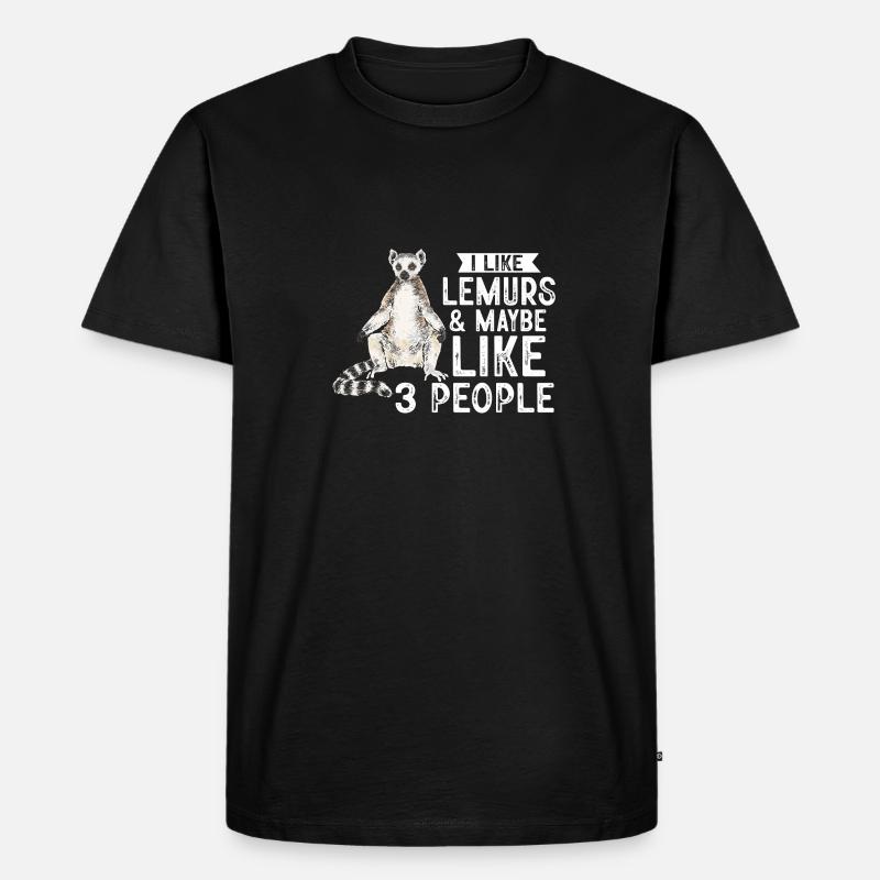 Lemur Catta Katta - Männer Premium Bio T-Shirt - Schwarz