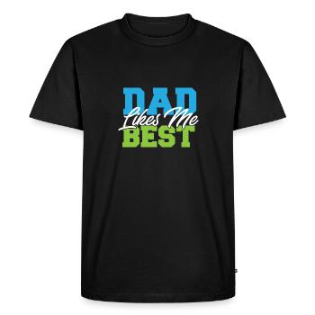 Papa m’aime le mieux L’enfant préféré de papa Drôle - T-shirt Premium bio Homme - noir - Devant - Nico (187cm)