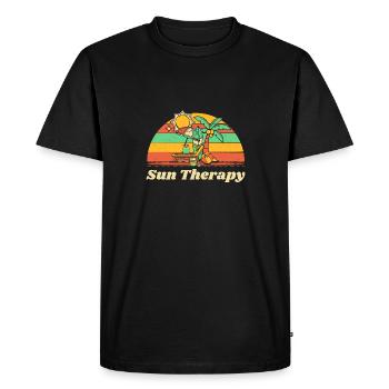 Sun Therapy Beach Sunbathing Ocean Tanning Summer - Men's Premium Organic T-Shirt - black - Front - Nico (187cm)