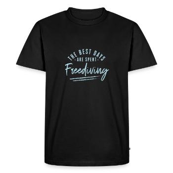 Les meilleurs jours sont passés en apnée Dictons - T-shirt Premium bio Homme - noir - Devant - Nico (187cm)