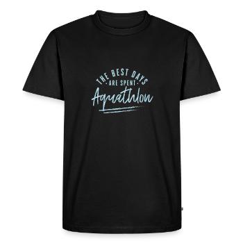 Les meilleurs jours sont passés Énonciations d'aquathlon Courir et - T-shirt Premium bio Homme - noir - Devant - Nico (187cm)