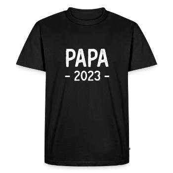 Papa 2023 Cadeau Futur Papa Nouveau Papa 2023 - T-shirt Premium bio Homme - noir - Devant - Nico (187cm)