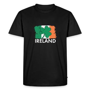 Irlande Green Shamrock Flag Origine nationale - T-shirt Premium bio Homme - noir - Devant - Nico (187cm)
