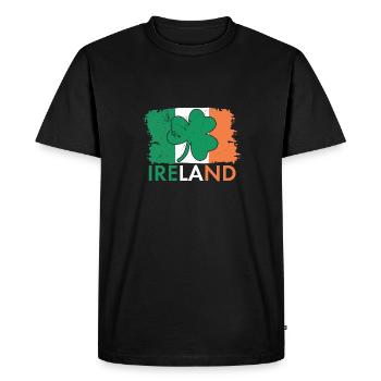 Irlande Green Shamrock Flag Origine nationale - T-shirt Premium bio Homme - noir - Devant - Nico (187cm)