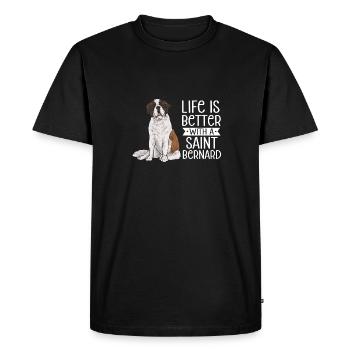 St. Bernard St. Bernard Dog Dog - Men's Premium Organic T-Shirt - black - Front - Nico (187cm)
