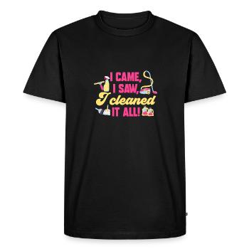 Service de ménage Femme de ménage Femme de ménage - T-shirt Premium bio Homme - noir - Devant - Nico (187cm)