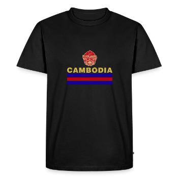 Drapeau national du Cambodge Culture khmère - T-shirt Premium bio Homme - noir - Devant - Nico (187cm)