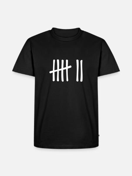 Sieben - Männer Premium Bio T-Shirt - Schwarz