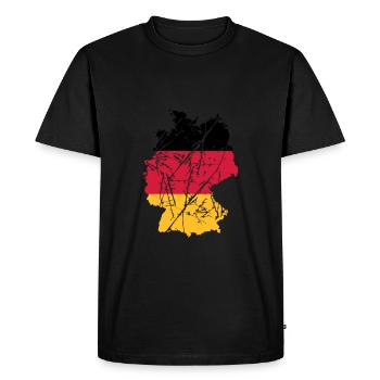 scratch cracks map country 3 colors germany nation - Men's Premium Organic T-Shirt - black - Front - Nico (187cm)