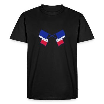 2 flagpole soufflant vent 3 couleurs france nation - T-shirt Premium bio Homme - noir - Devant - Nico (187cm)