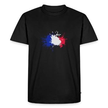 couleur goutte 3 blob éclaboussures timbre vieux 3 - T-shirt Premium bio Homme - noir - Devant - Nico (187cm)