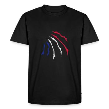 griffe attaque fissure blessure blessé 3 couleurs - T-shirt Premium bio Homme - noir - Devant - Nico (187cm)