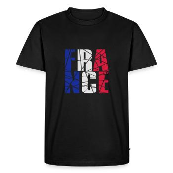 motif éclats brisés larmes lignes 3 couleurs franc - T-shirt Premium bio Homme - noir - Devant - Nico (187cm)