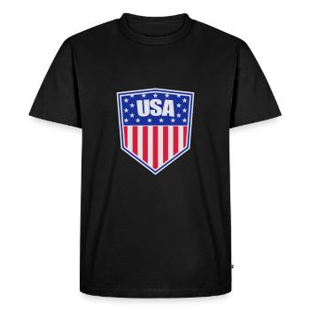 text letters shield emblem emblem usa united state - Men's Premium Organic T-Shirt - black - Front - Nico (187cm)