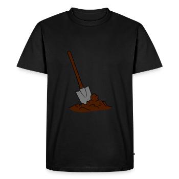 pelle, trou, tas, pelle, creuser, pelle, pioche, p - T-shirt Premium bio Homme - noir - Devant - Nico (187cm)