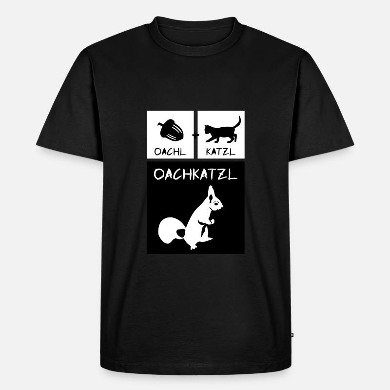 Eichhörnchen - Oachkatzl - Männer Premium Bio T-Shirt - Schwarz